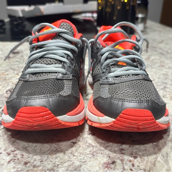 ASICS dynamic duomax running shoes gray/orange size 6.5 IGS - Picture 4 of 10